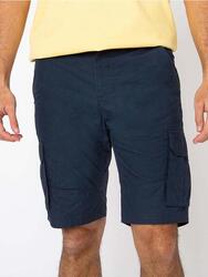 Bermuda ceinture semi-élastiquée avec passants Homme - VALENBER Bleu Marine