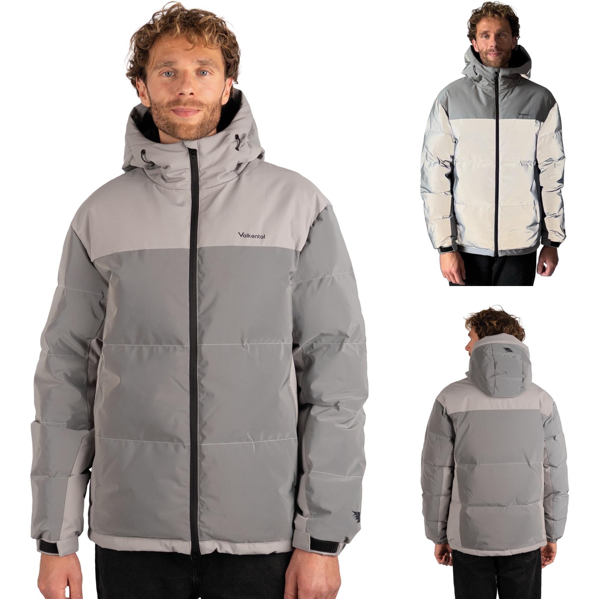 VALKENTAL Men's Reflective Down Winter Jacket Water Repellent and Breathable