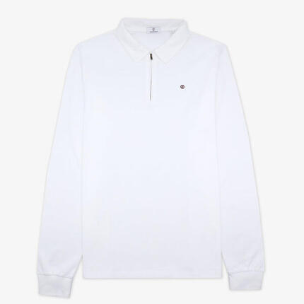 Maillot de rugby manches longues en coton blanc Luke