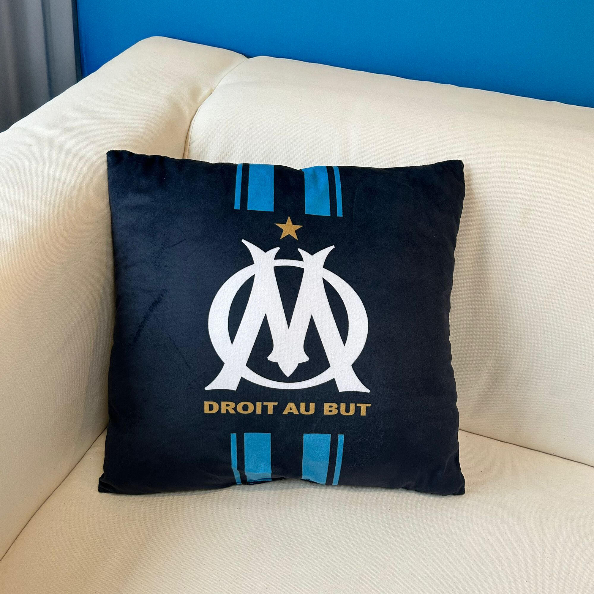 Coussin carré 40x40 cm imprimé football Marseille - Velbo 3/3