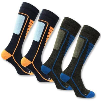 Merino Woll Skisocken mit Stoßdämpfung und Nahtloser Passform - Courchevel