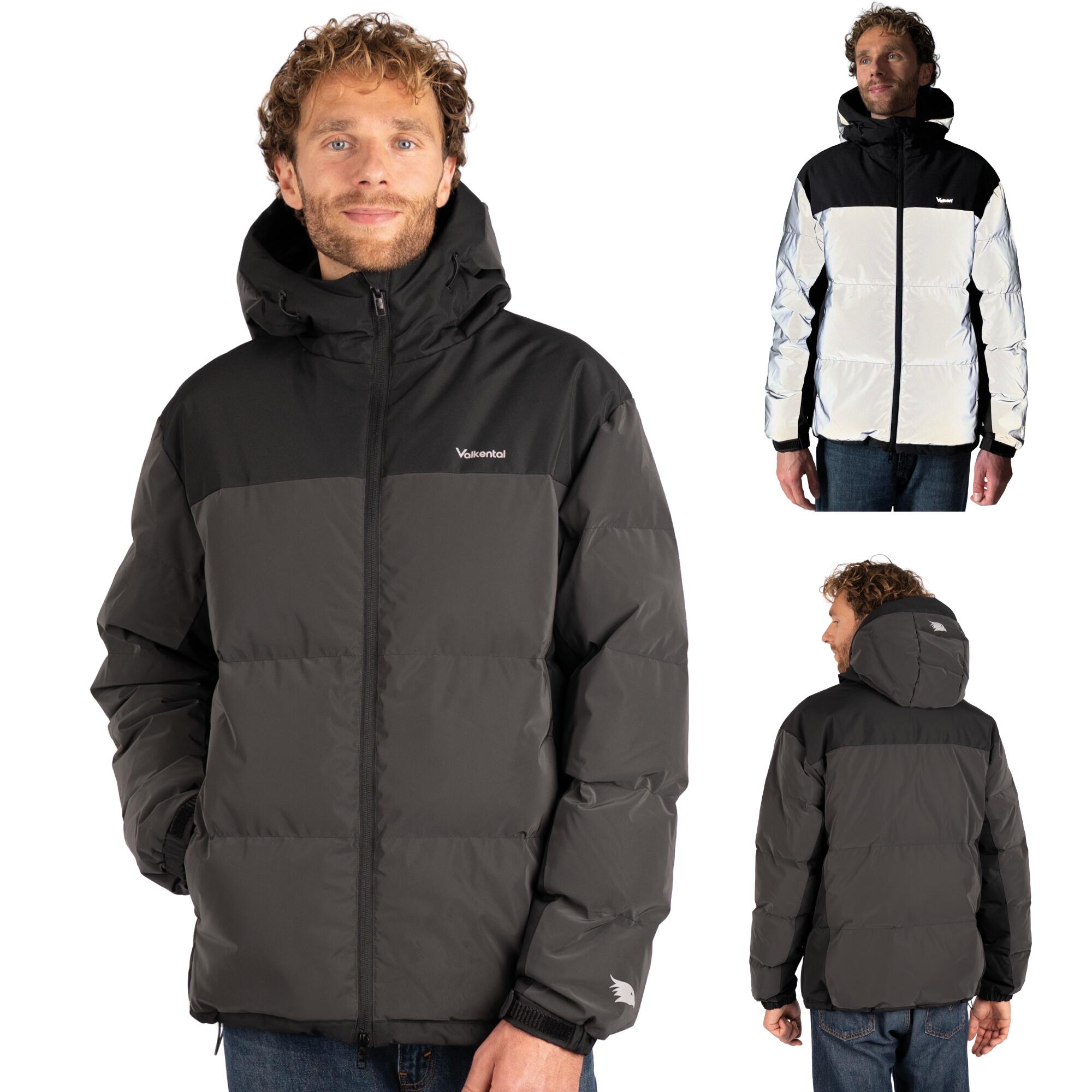 VALKENTAL Men's Reflective Down Winter Jacket Water Repellent and Breathable