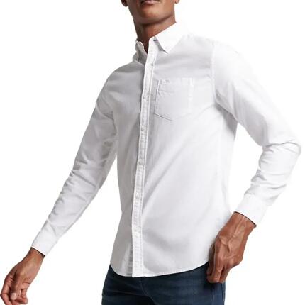 Camisa Blanca Superdry Vintage Lavada para Hombre