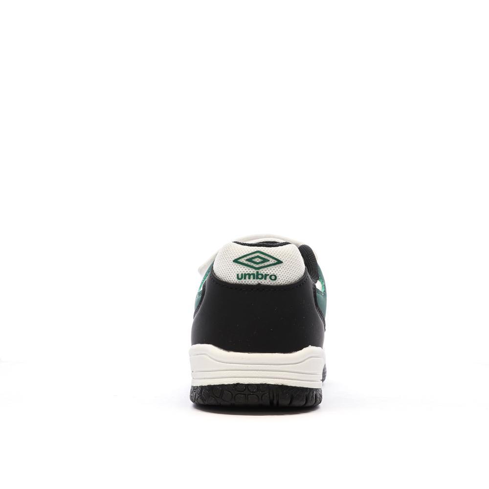 Baskets Blanches/Noires/Vert Garçon Umbro Travys 3/7