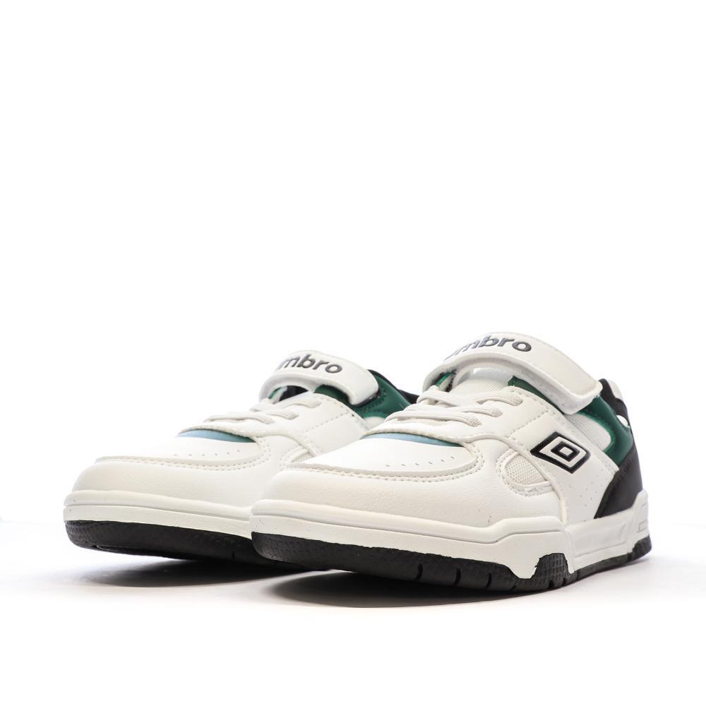 Baskets Blanches/Noires/Vert Garçon Umbro Travys 5/7