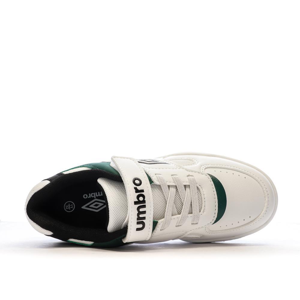 Baskets Blanches/Noires/Vert Garçon Umbro Travys 4/7