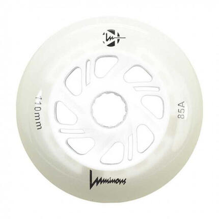 LUMINOUS Roue Inline 110mm 85A Blanc Phosphorescent (LED Vert) [x3]