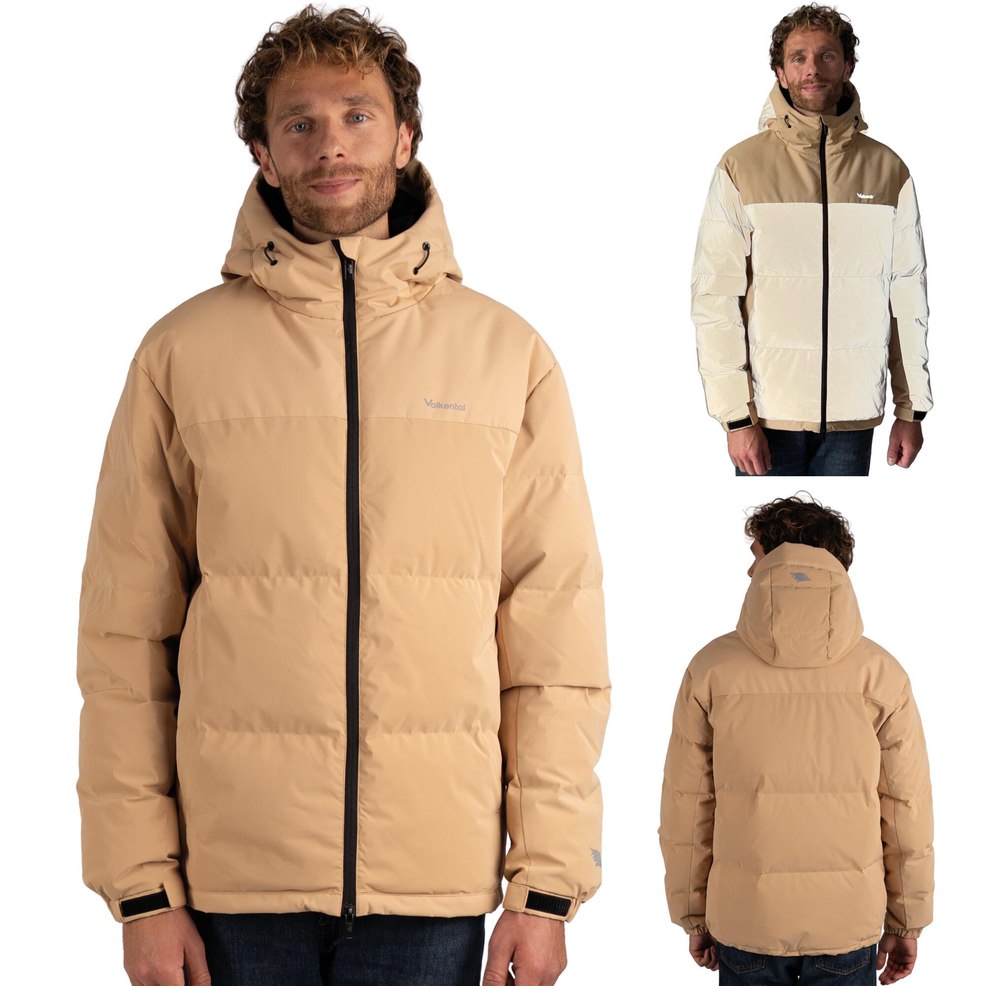 VALKENTAL Men's Reflective Down Winter Jacket Water Repellent and Breathable