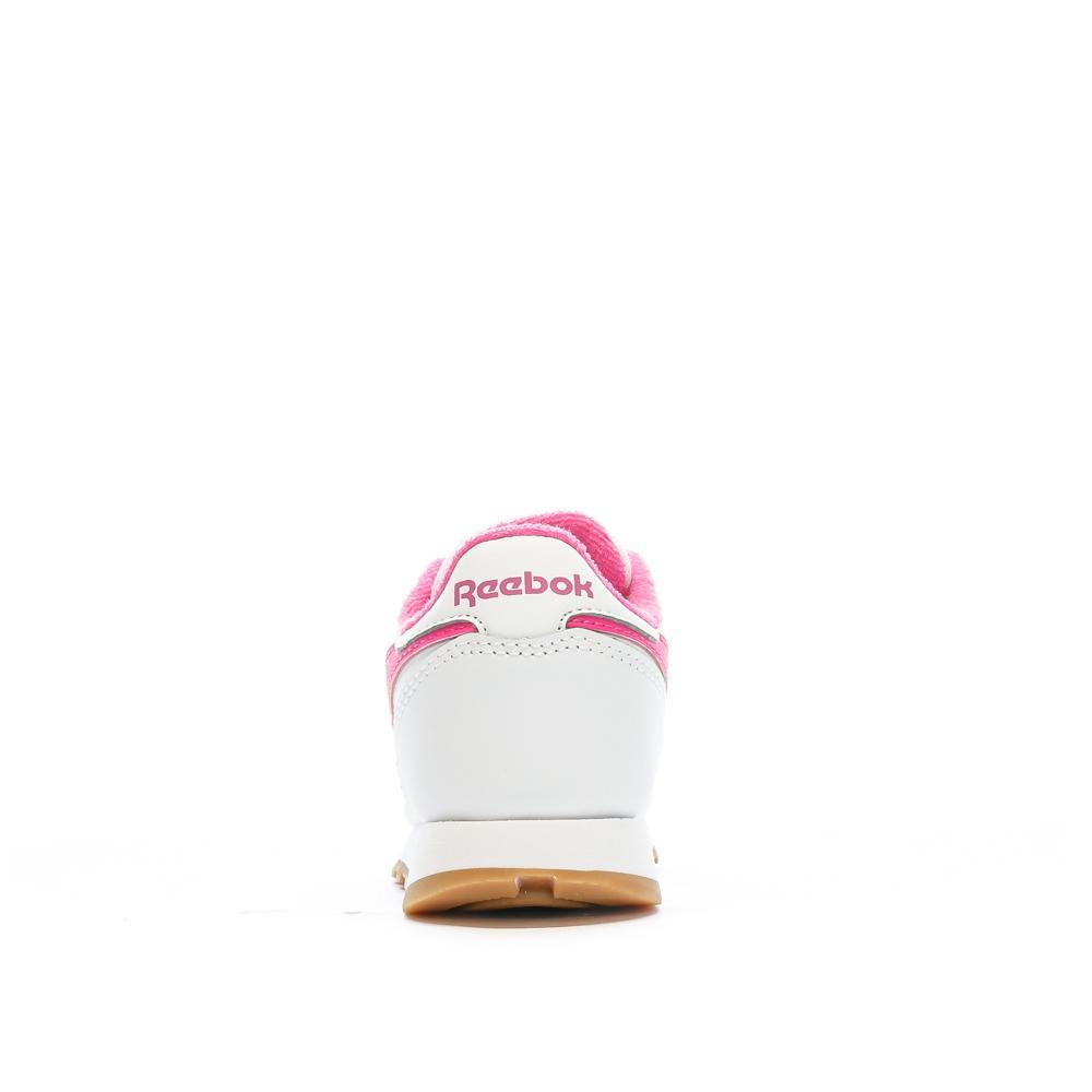 Reebok Classic Leather Sneaker für Mädchen, Weiß/Rosa 4/7