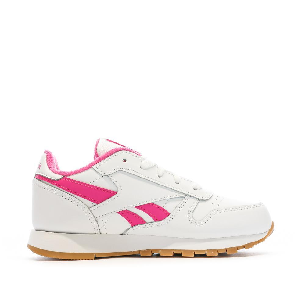 Reebok Classic Leather Sneaker für Mädchen, Weiß/Rosa 3/7
