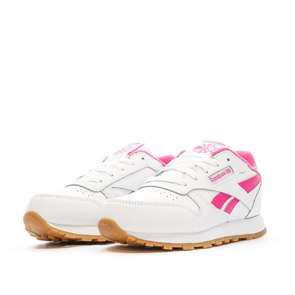 Reebok Classic Leather Sneaker für Mädchen, Weiß/Rosa 7/7