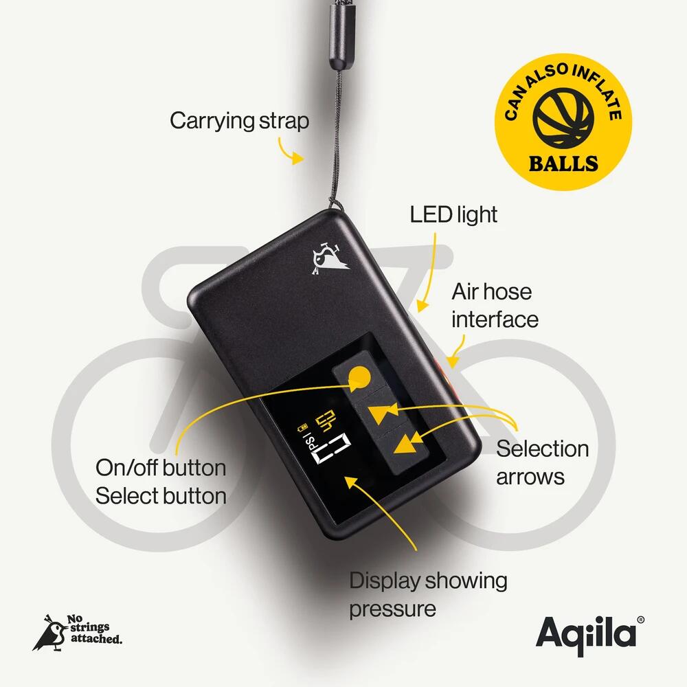 Mini pompe à air electrique vélo P1 avec lampe Led intégrée 3/6
