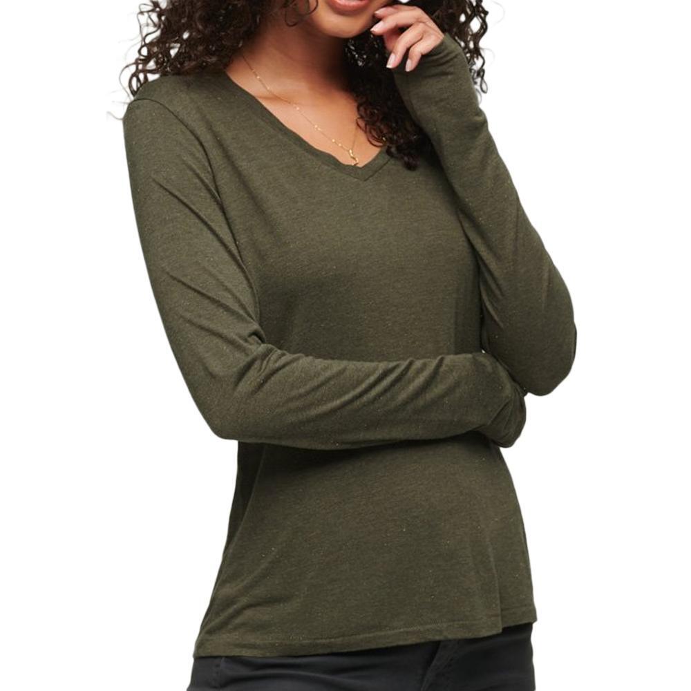 Camiseta de Manga Larga Kaki para Mujer Superdry 1/2