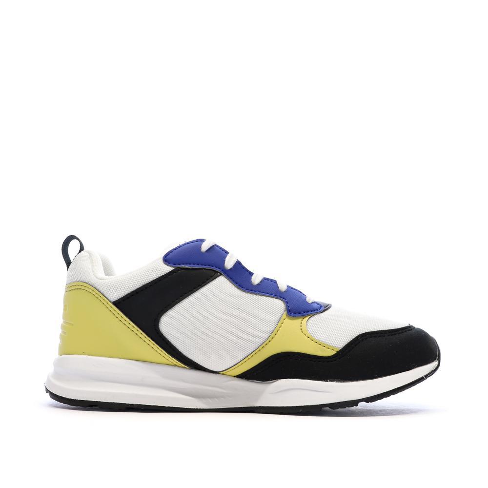 Baskets Blanc/Noir/Jaune Garçon Le Coq Sportif R500 2/7