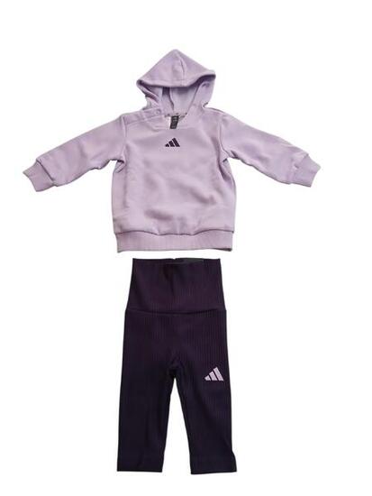 Tuta bambina adidas hooded fleece jogger - viola