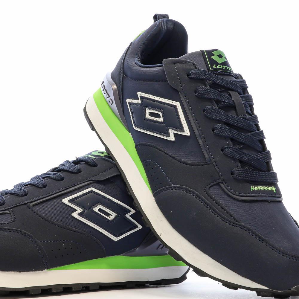 Baskets Marine/Vert Homme Lotto Twenty 5 7/7