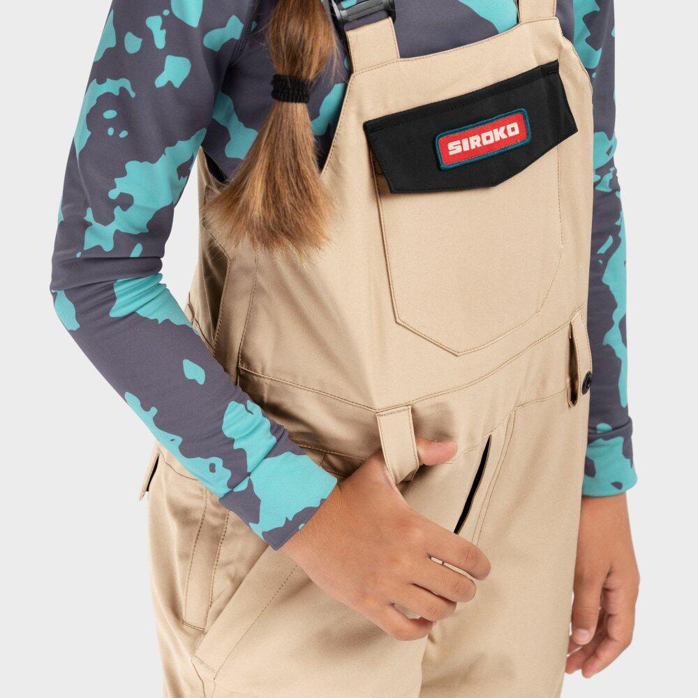 Kinder Wintersport Snowboard-Trägerhose für Mädchen KB1-G Native Beige 5/7