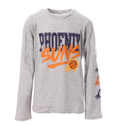 T-shirt NBA Phoenix Suns Maniche Lunghe Grigio per Ragazzo