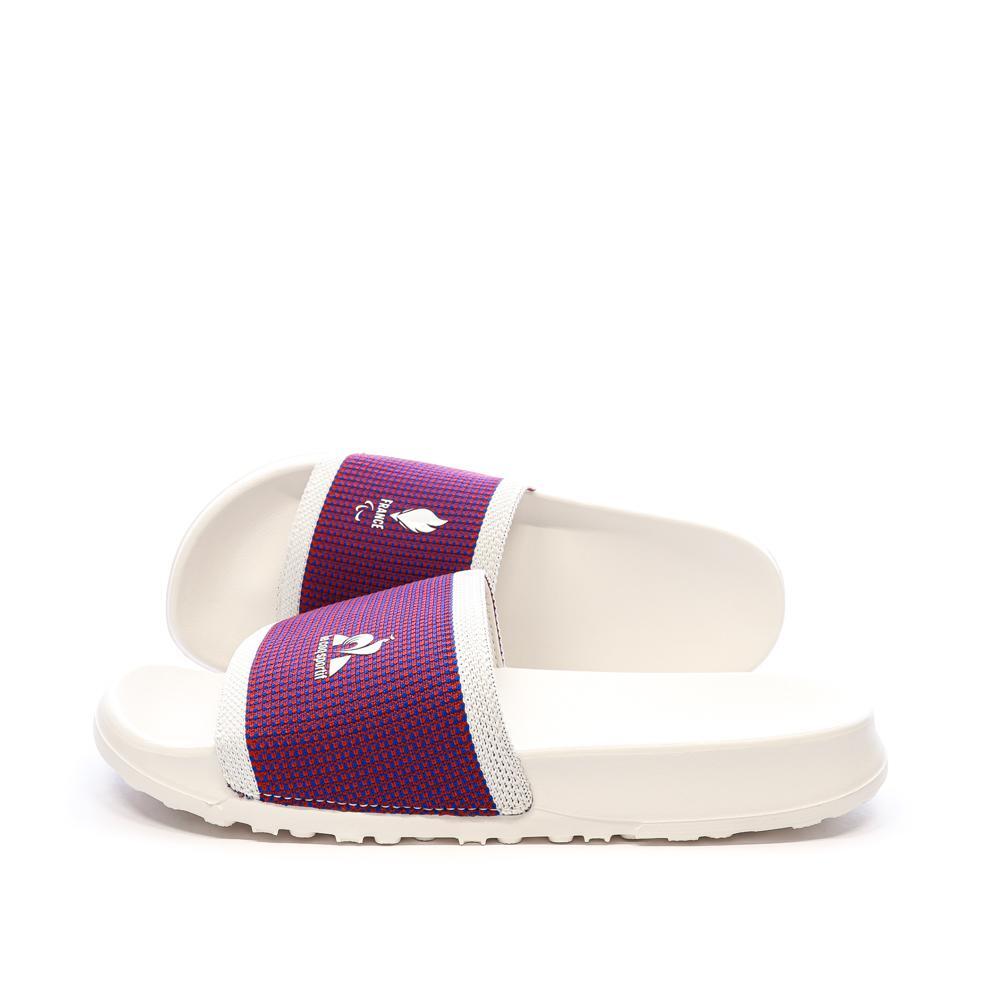 Le Coq Sportif Men's White, Blue & Red Slide Sandals