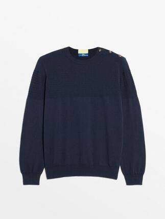 Pull col rond Homme - HERICPUL Navy