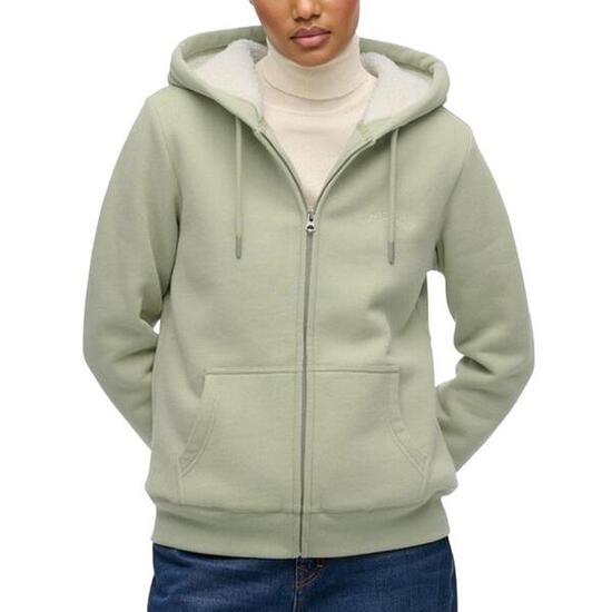Sweat Zippé Vert Femme Superdry Borg