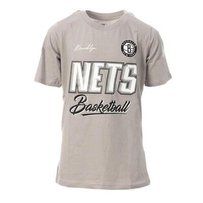 T-shirt NBA Brooklyn Nets per Bambino Grigio/Bianco