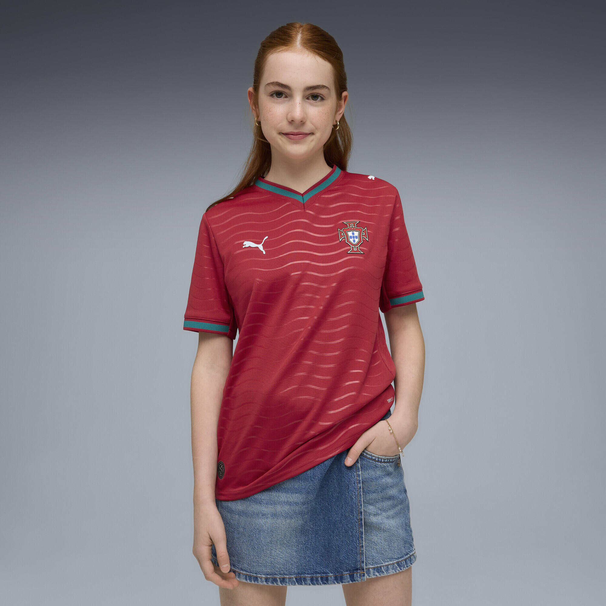 T-shirt futebol infantil emblema nacional Heimtrikot 2026 PUMA 2/6