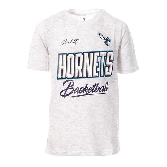 T-Shirt NBA Charlotte Hornets per Ragazzo Grigio/Viola/Blu