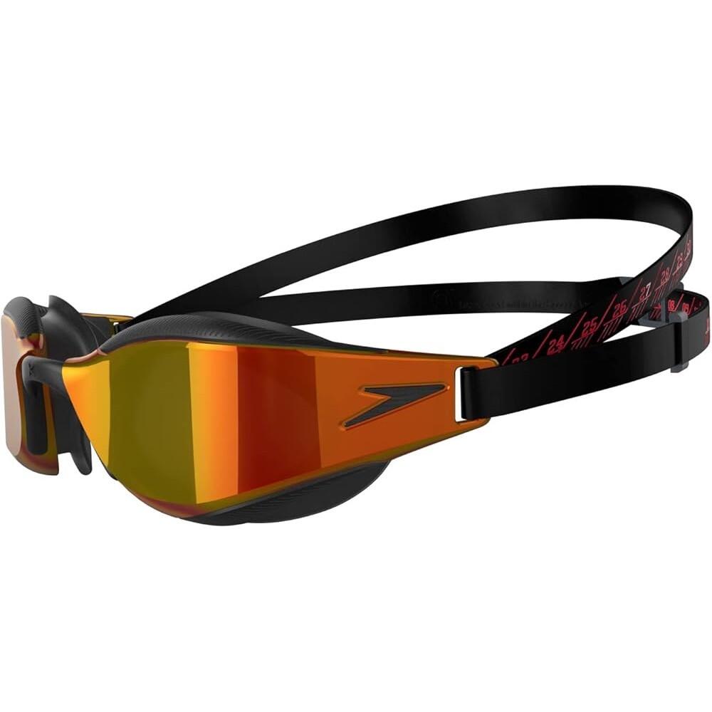 Lunettes De Natation FASTSKIN HYPER ELITE Adulte (Noir / Gris Oxyde / Rouge Feu) 3/4