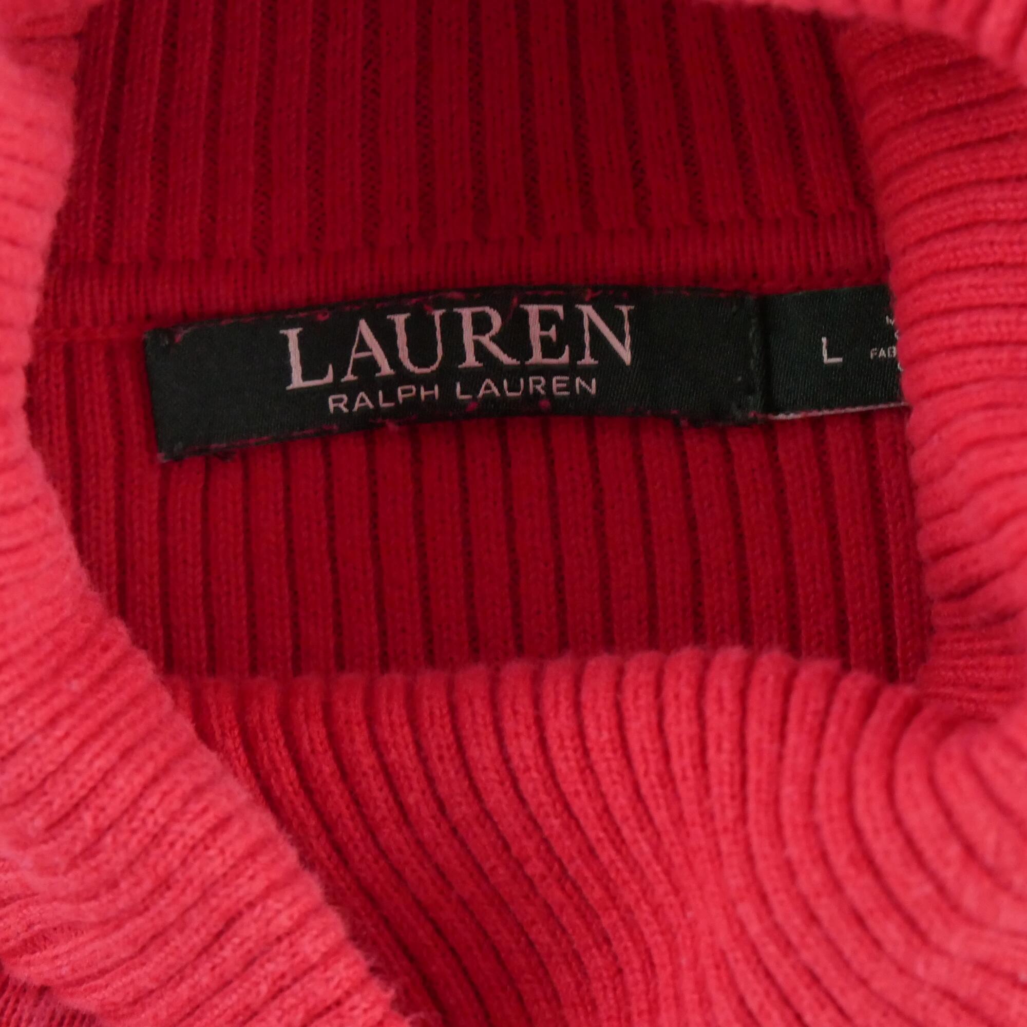 Reconditionné - Pull Femme col roulé Rouge - Très Bon État 5/6