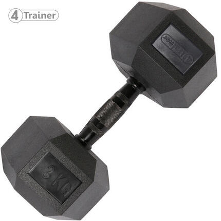 Haltère Hexagonale à l'unité - BL4CK 3 KG - 4TRAINER
