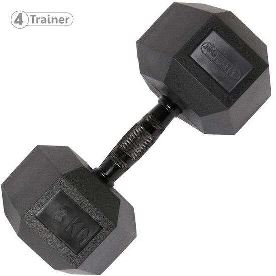 Haltère Hexagonale à l'unité - BL4CK 3 KG - 4TRAINER