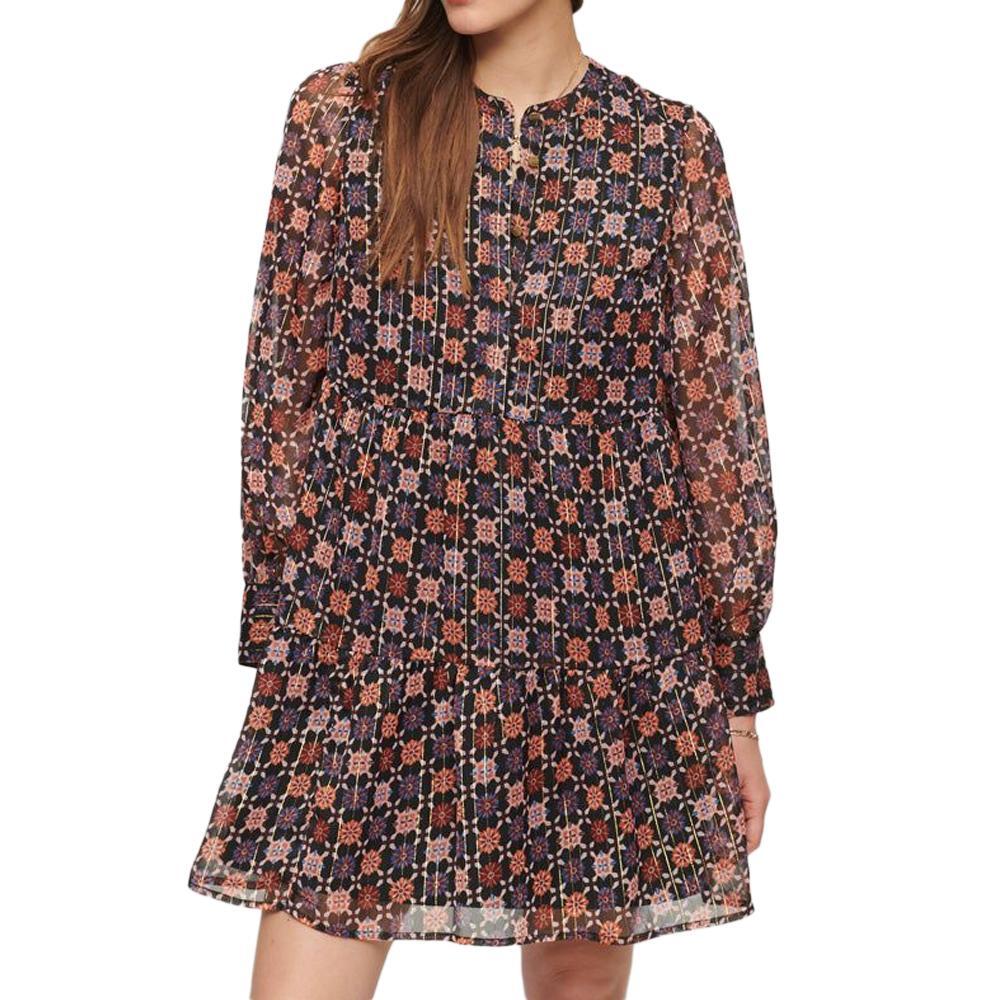 Robe Noire à Motifs Femme Superdry Long Sleeve 1/2