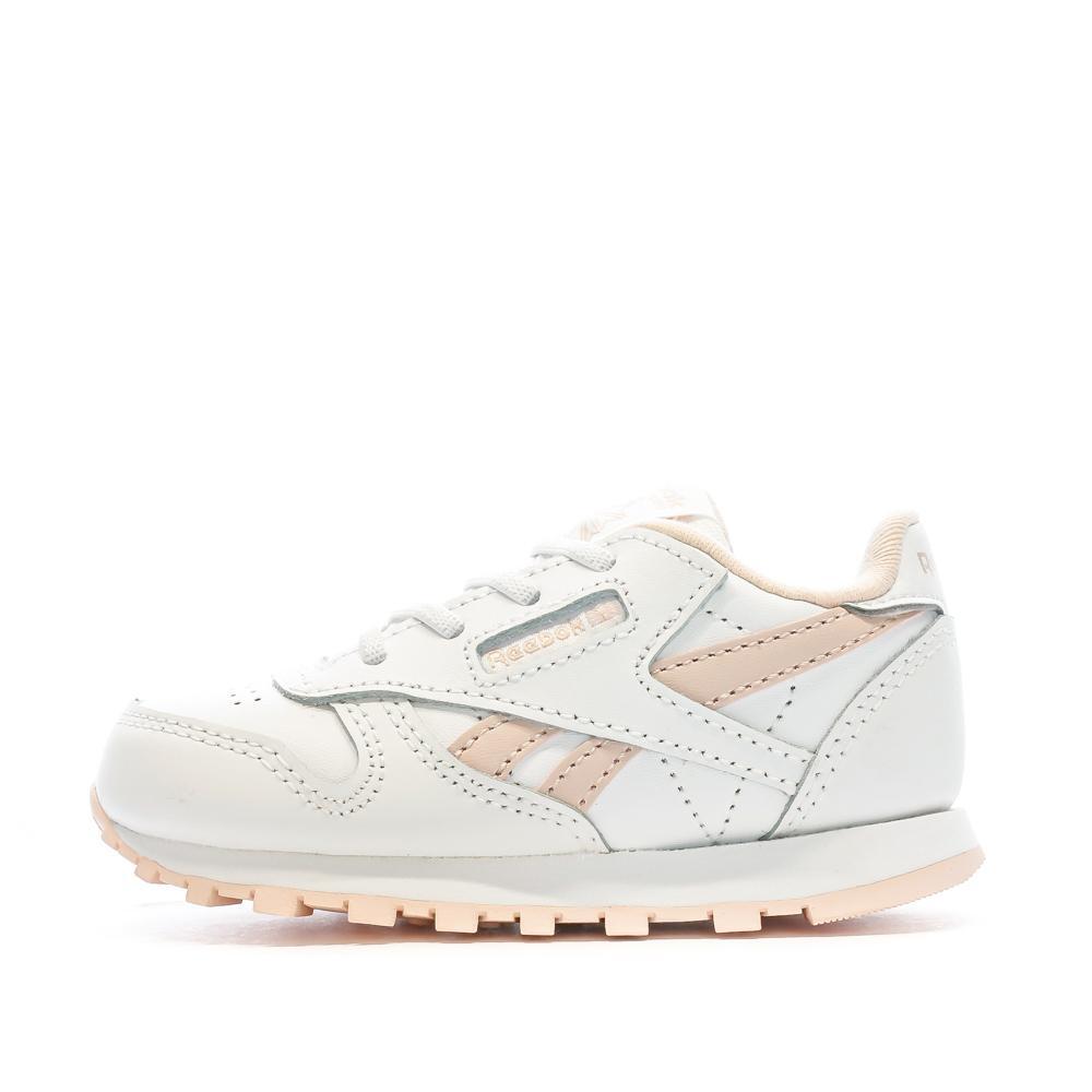 Reebok Classic Leather Girls' White & Pink Trainers 100069854