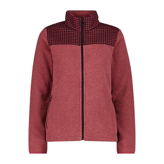 Felpa in pile con zip e stampa donna CMP