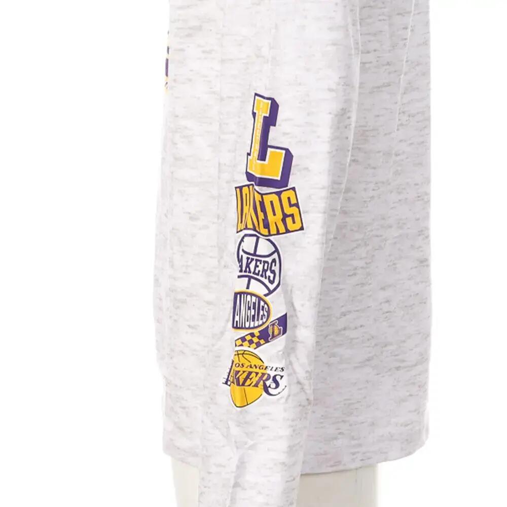 T-shirt NBA Los Angeles Lakers a Maniche Lunghe Grigio per Ragazzo 4/4