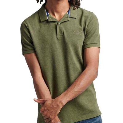 Superdry vintage destroy heren polo kaki
