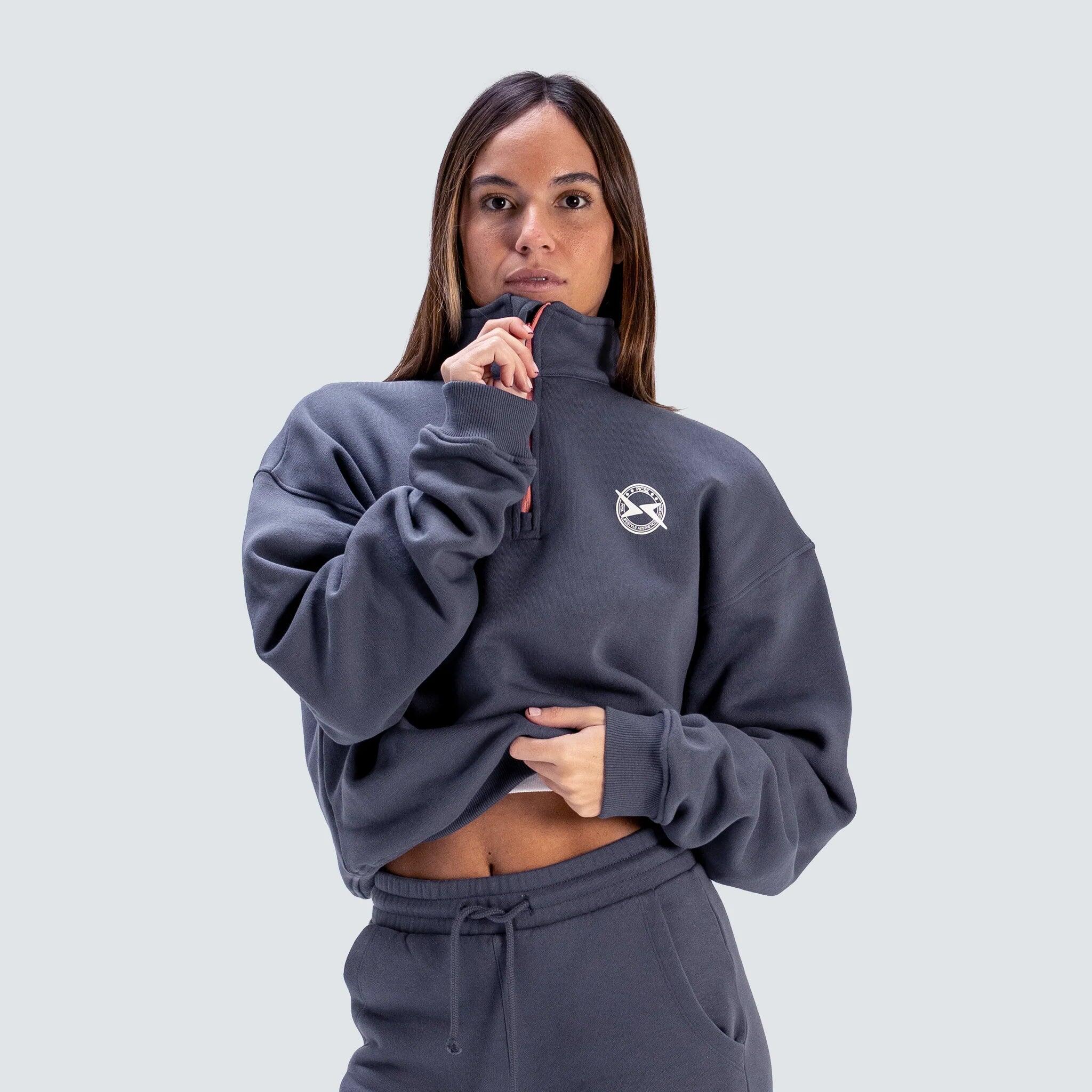 Felpa lifestyle donna con mezza zip AW25 2/7