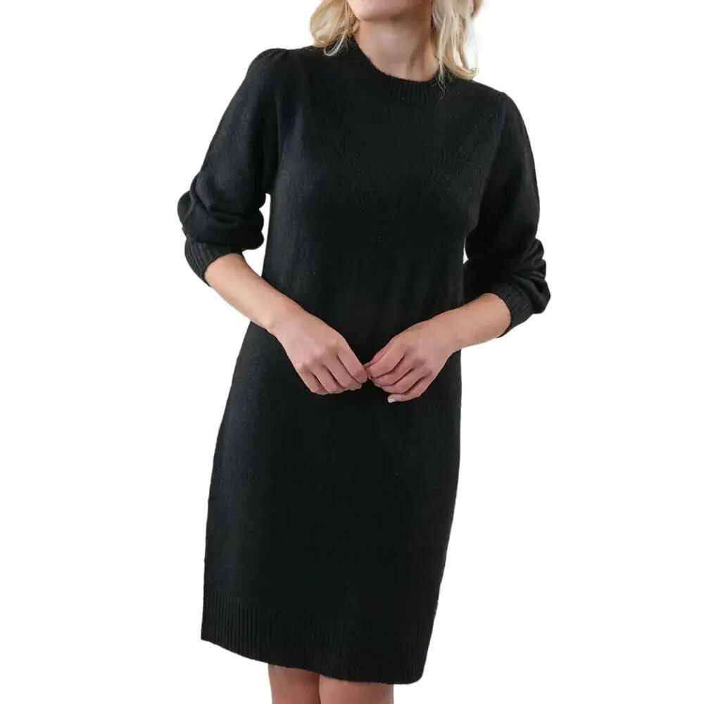 Deeluxe Marinette Women's Black Knitted Jumper Dress
