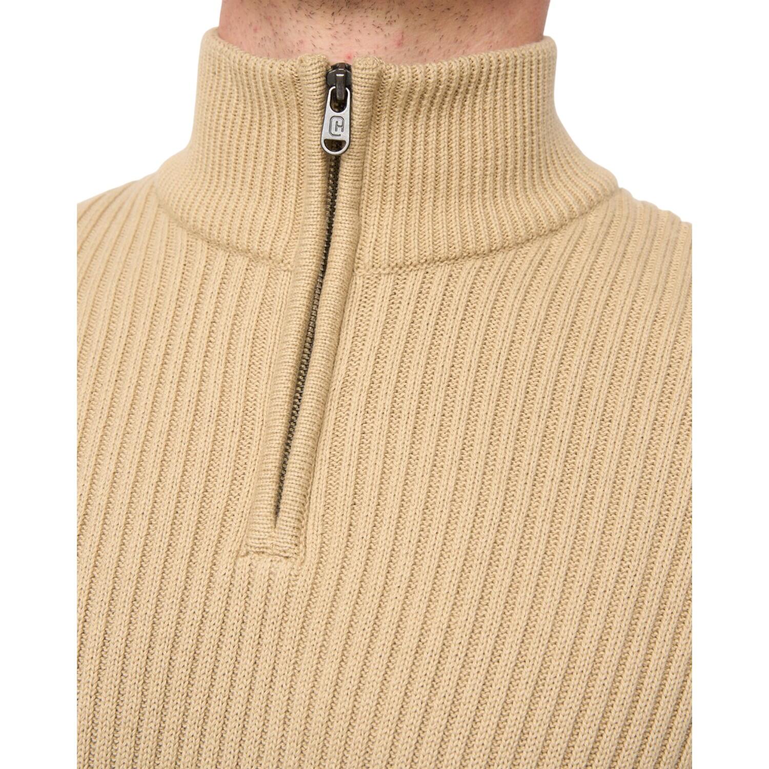 Pullover Cerniera Ad Un Quarto Uomo Crosshatch Havaline Pietra 4/5