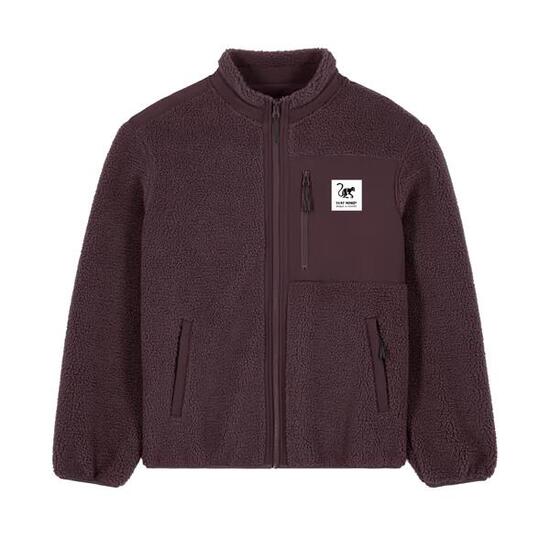 Sherpa-Fleecejacke - Klassische Passform / Recycelt (Bordeauxrot)