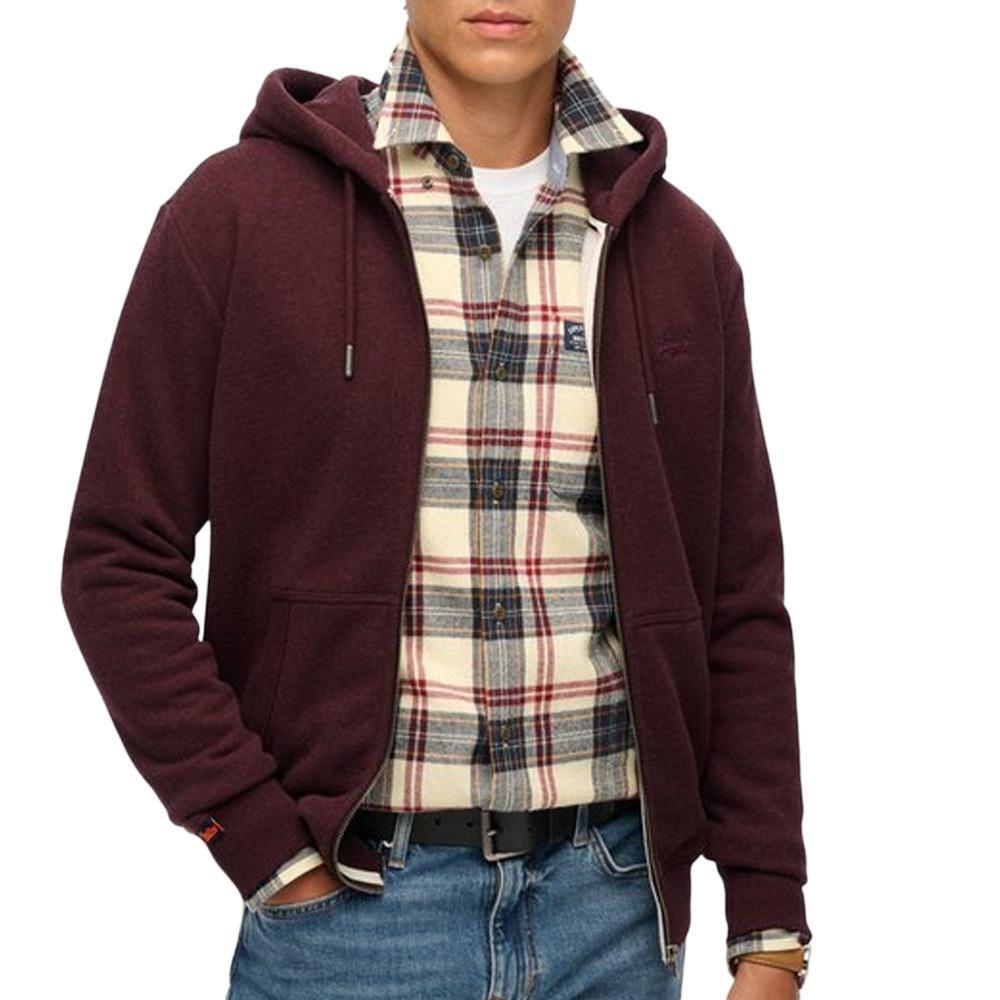 Superdry - Sweat Zippé Bordeaux Homme Superdry Essential - Sweat-shirt - Marron|rouge - Decathlon