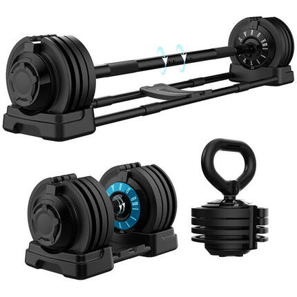 Hantelset verstellbar Paino - Kurzhantel Langhantel & Kettlebell