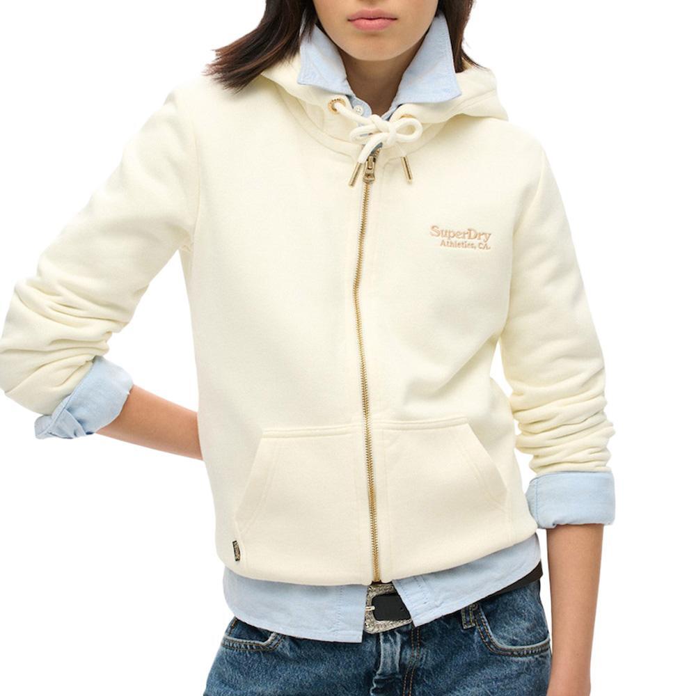 Superdry - Sweat Zippé Beige Femme Superdry Essential W2012124a - Sweat-shirt - Blanc - Decathlon