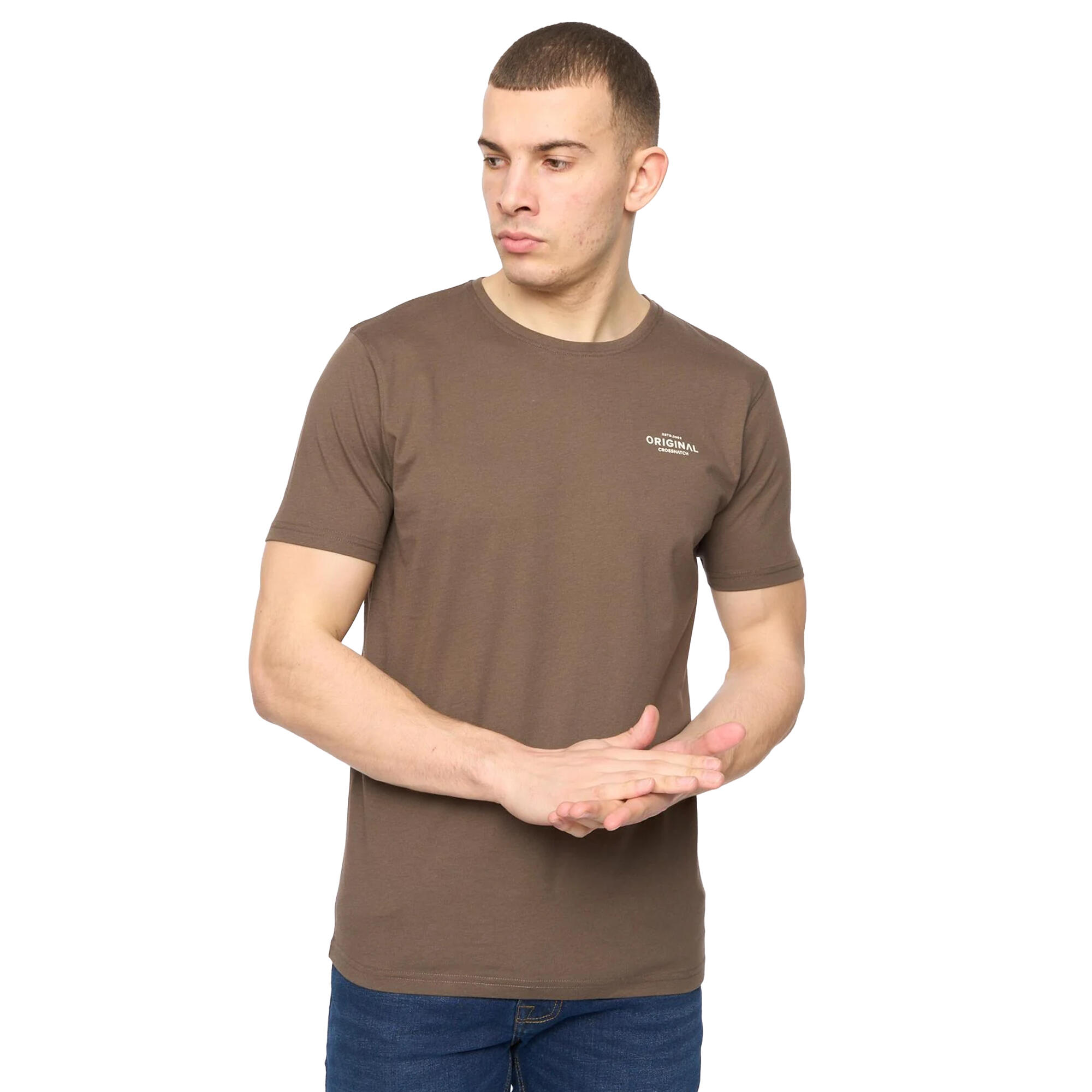 Tshirts BASICNATURAL Homme (Blanc Cassé / Beige Gris / Marron / Vert De Gris / 3/4
