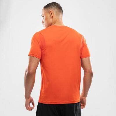 Heren fitness hardloopshirt met korte mouwen gate brick oranje
