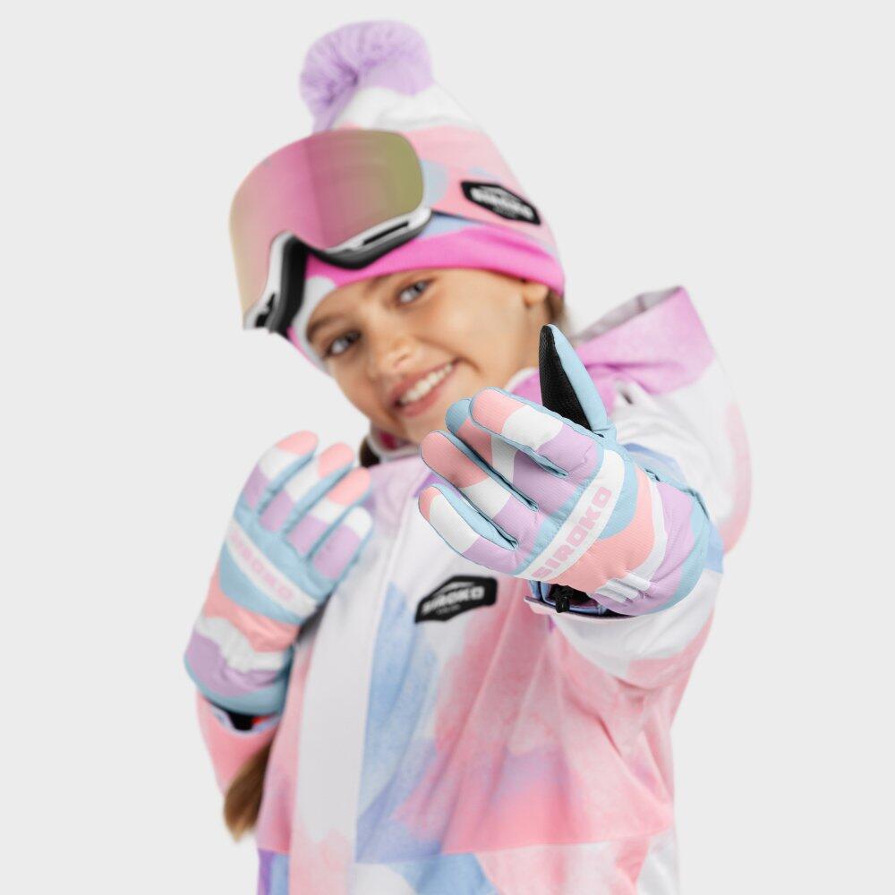 Kids Winter sports ’ snowboard and ski winter gloves Bubbles Multicolor 5/7