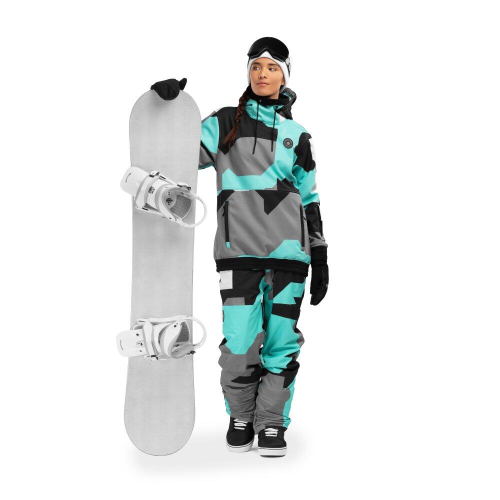 Women Winter sports snowboard pants P1-W Sleet Turquoise 3/7