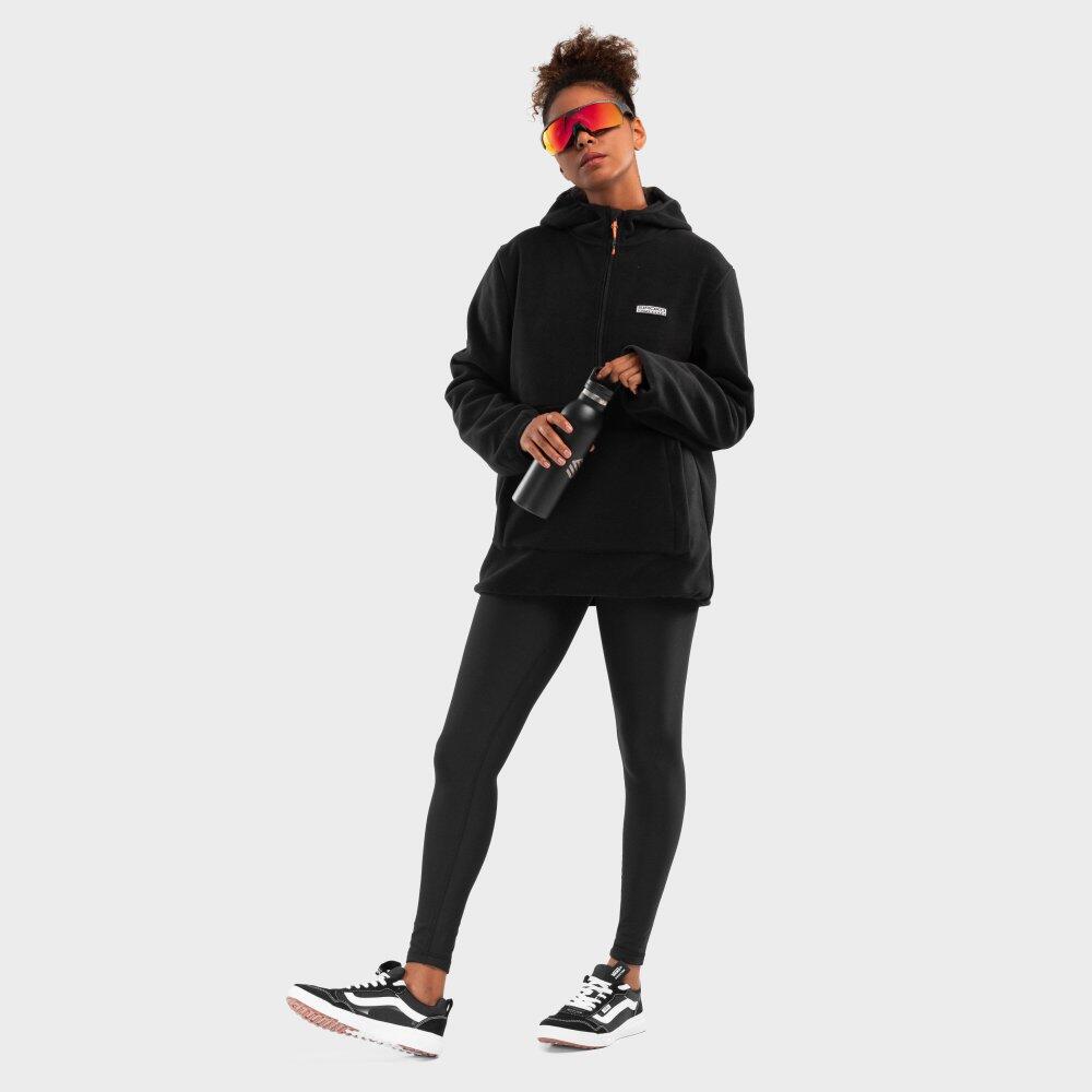 Sweat à capuche polaire femme Sports d'hiver Avoriaz-W Noir 4/7