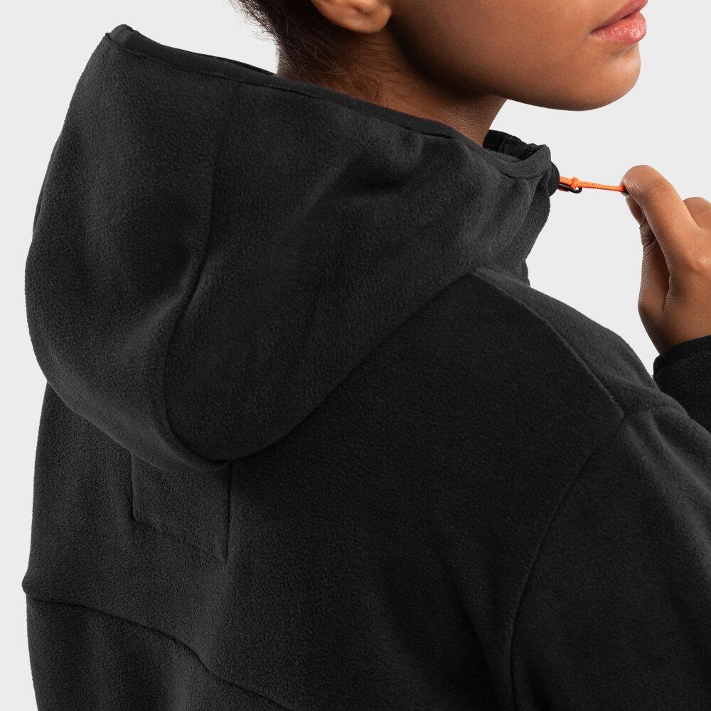Sweat à capuche polaire femme Sports d'hiver Avoriaz-W Noir 5/7